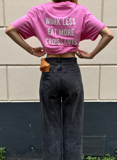 Work Less Eat More Croissants T-shirt