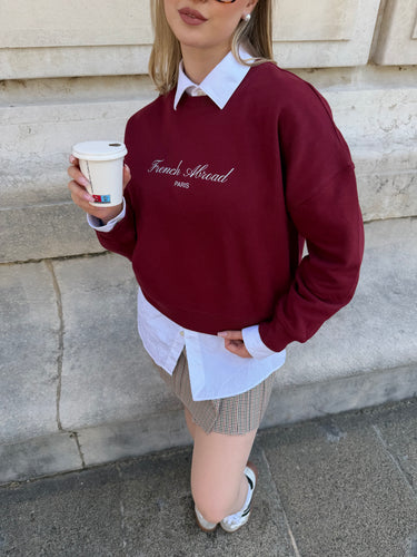 Sweatshirt French Abroad — Burgundy